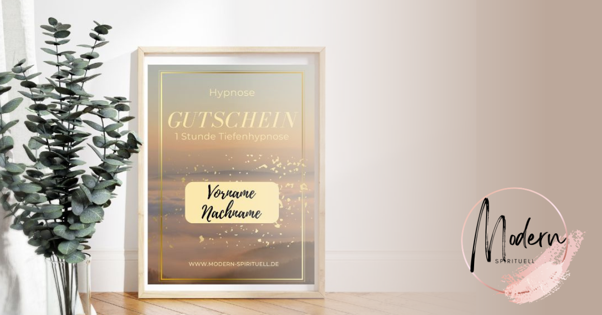 Gutschein Geschenkidee Hypnosesitzung Modern Spirituell