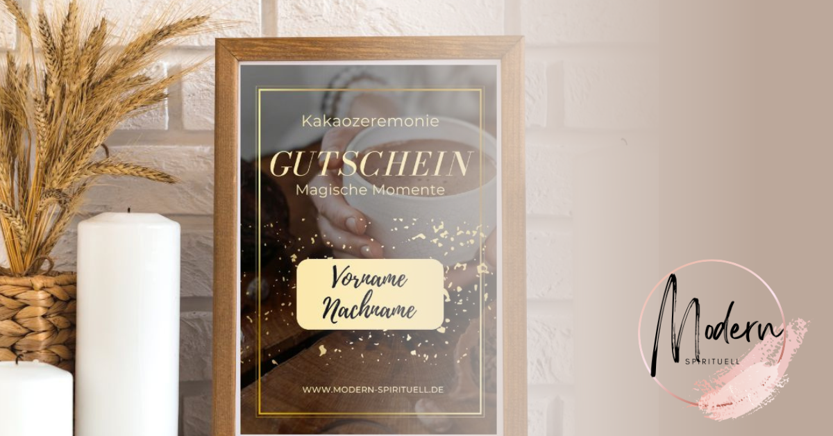 Gutschein Kakaozeremonie Geschenkidee Modern Spirituell